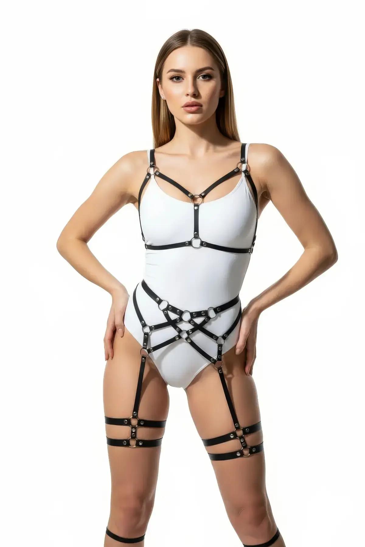 Full Body Harness with Multi-Strap Thigh Garters