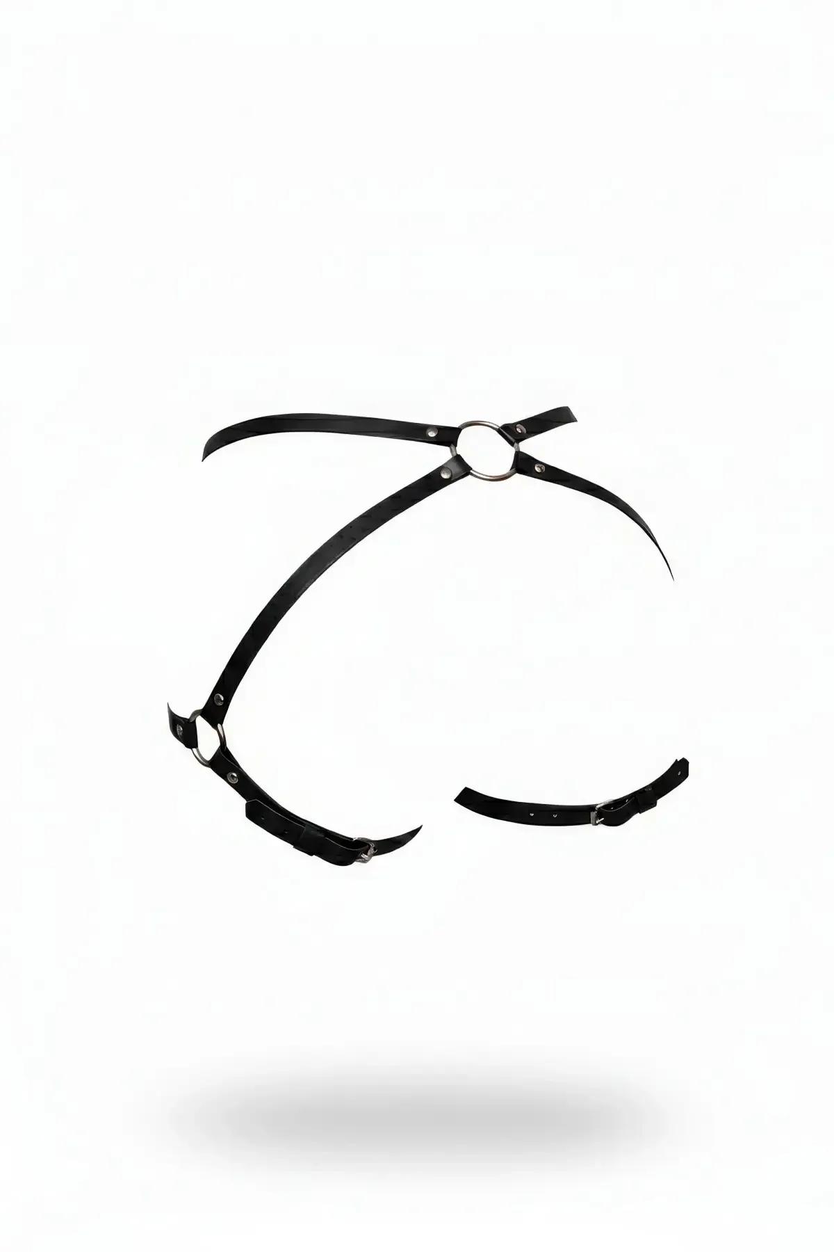Black Harness Thong with O-Ring & Adjustable Straps