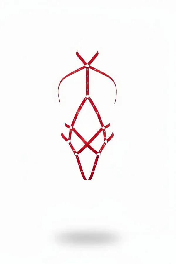 Strappy Body Harness with O-Ring Accents