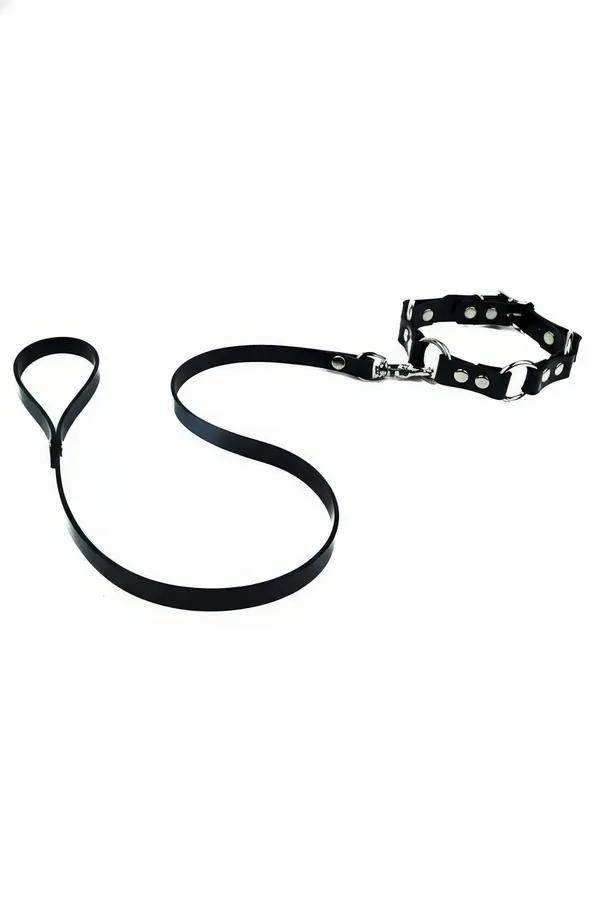 Studded Choker with Detachable Leash
