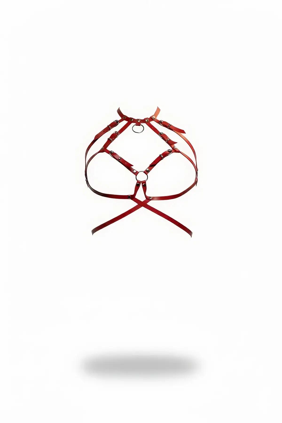 Caged Chest Harness with O-Ring Details