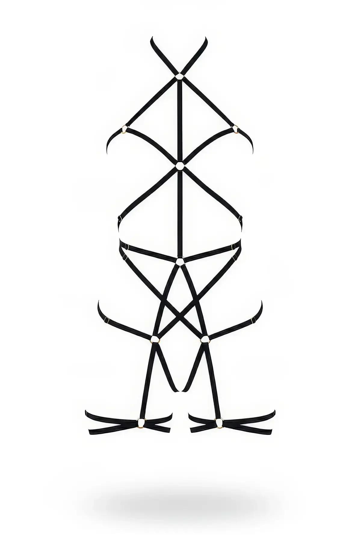 Strappy Cage Body Harness with O-Rings