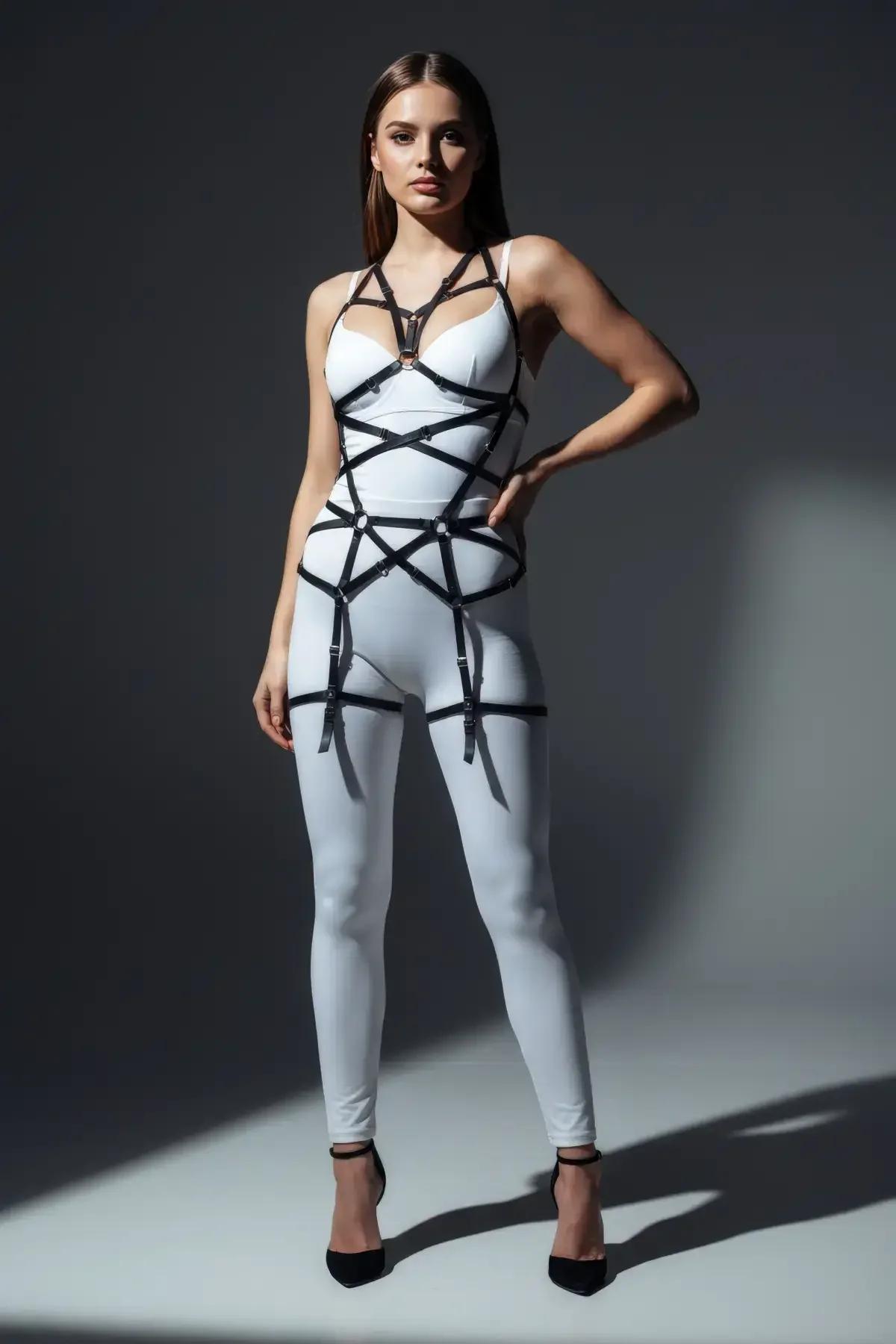 Strappy Body Harness with O-Ring Detail