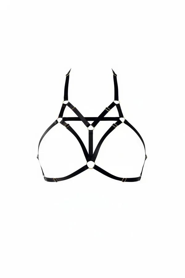 Geometric Underbust Chest Harness with O-Ring Details