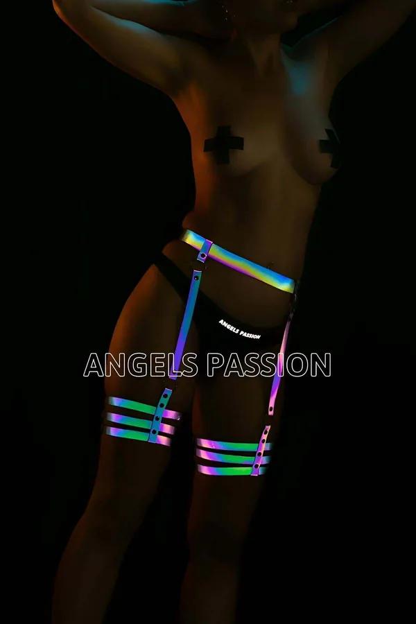 Holographic Reflective Waist and Thigh Harness Set