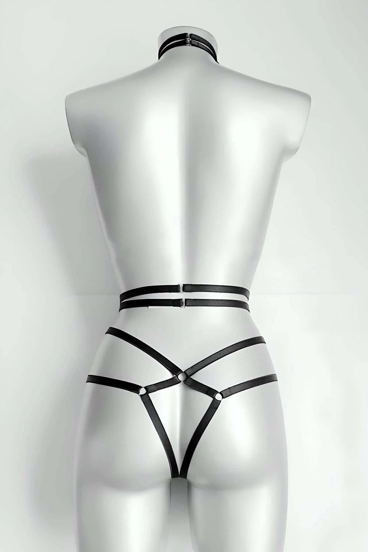 Strappy Full Body Harness with Neck Collar