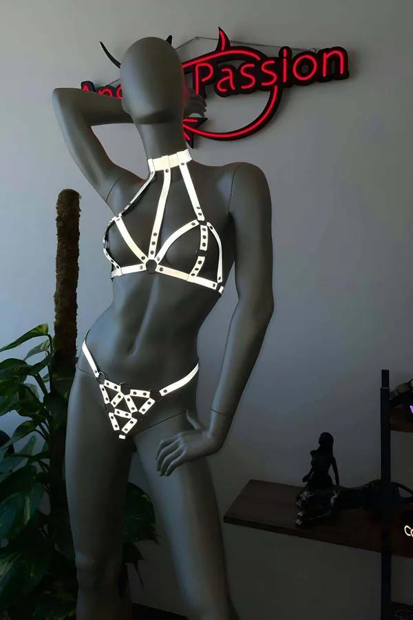 Reflective Halter Neck Body Harness Set