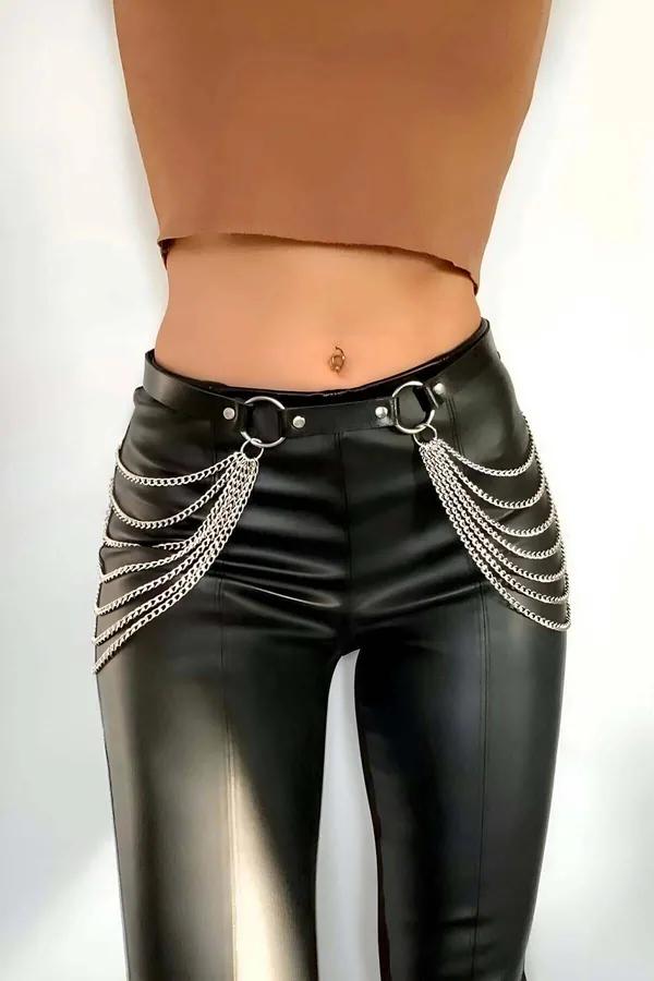 Draped Chain Belt with O-Ring Accents