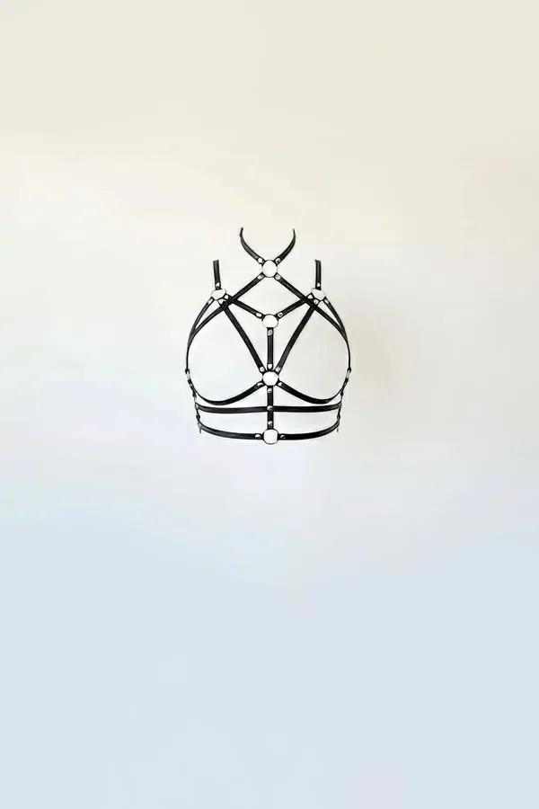 Caged O-Ring Chest Harness Bra