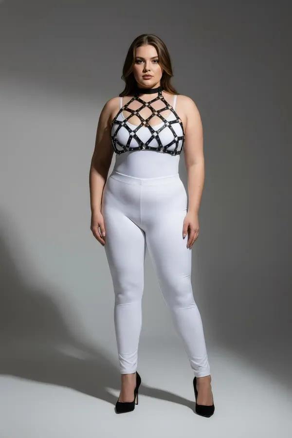 Geometric Cage Body Harness with Choker