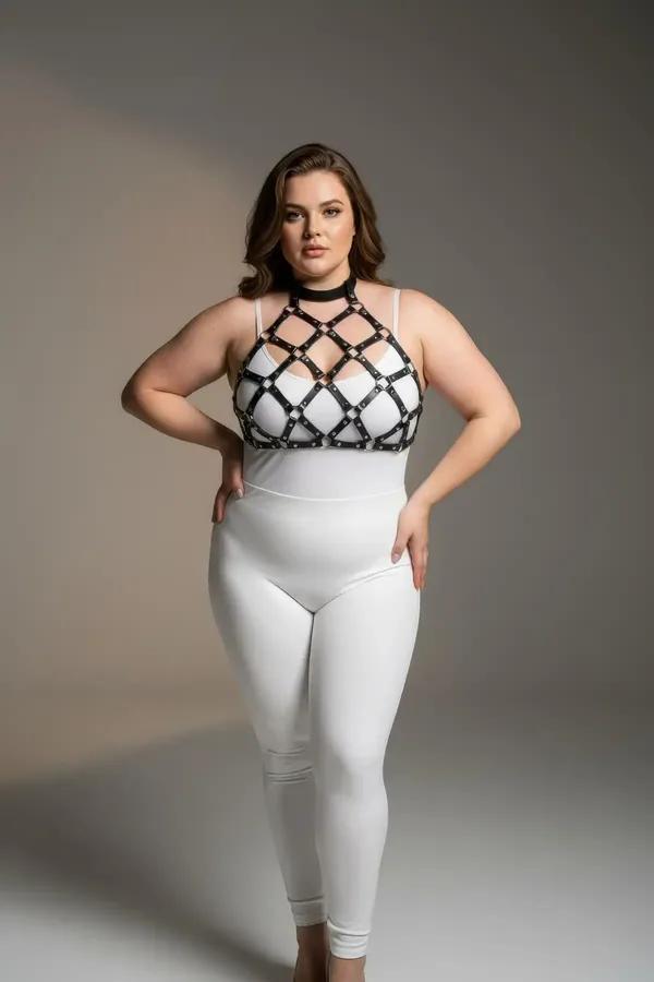 Geometric Cage Body Harness with Choker