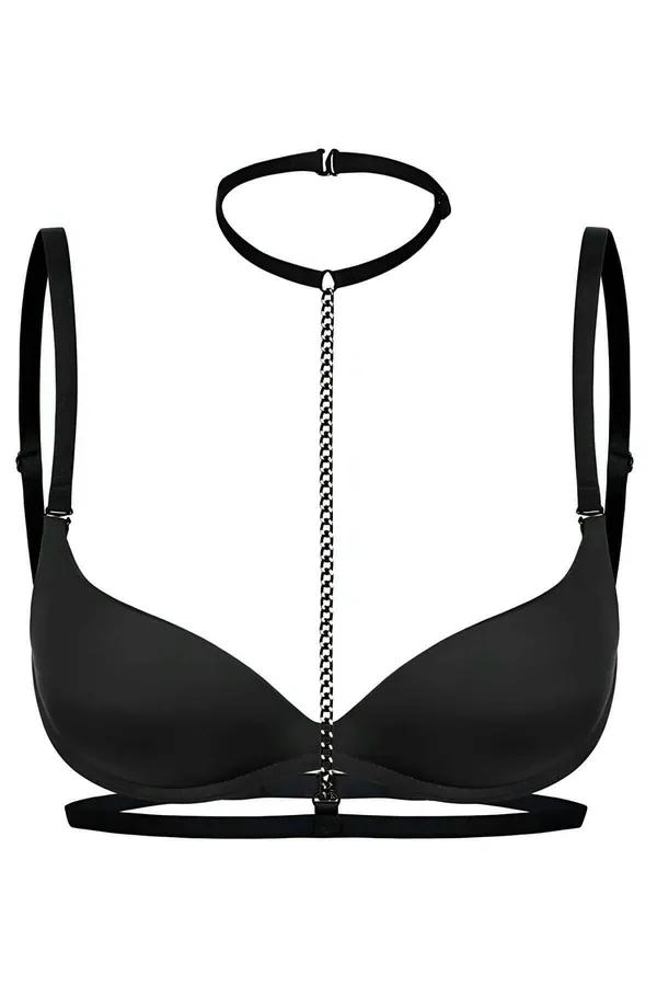 Strappy Choker Body Harness with Chain Detail