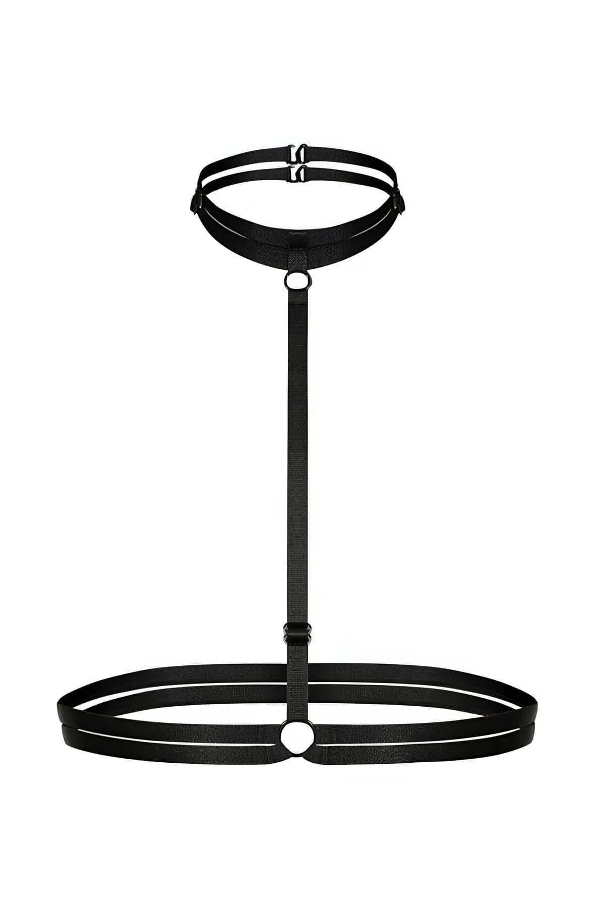 Strappy Choker Body Harness with O-Ring