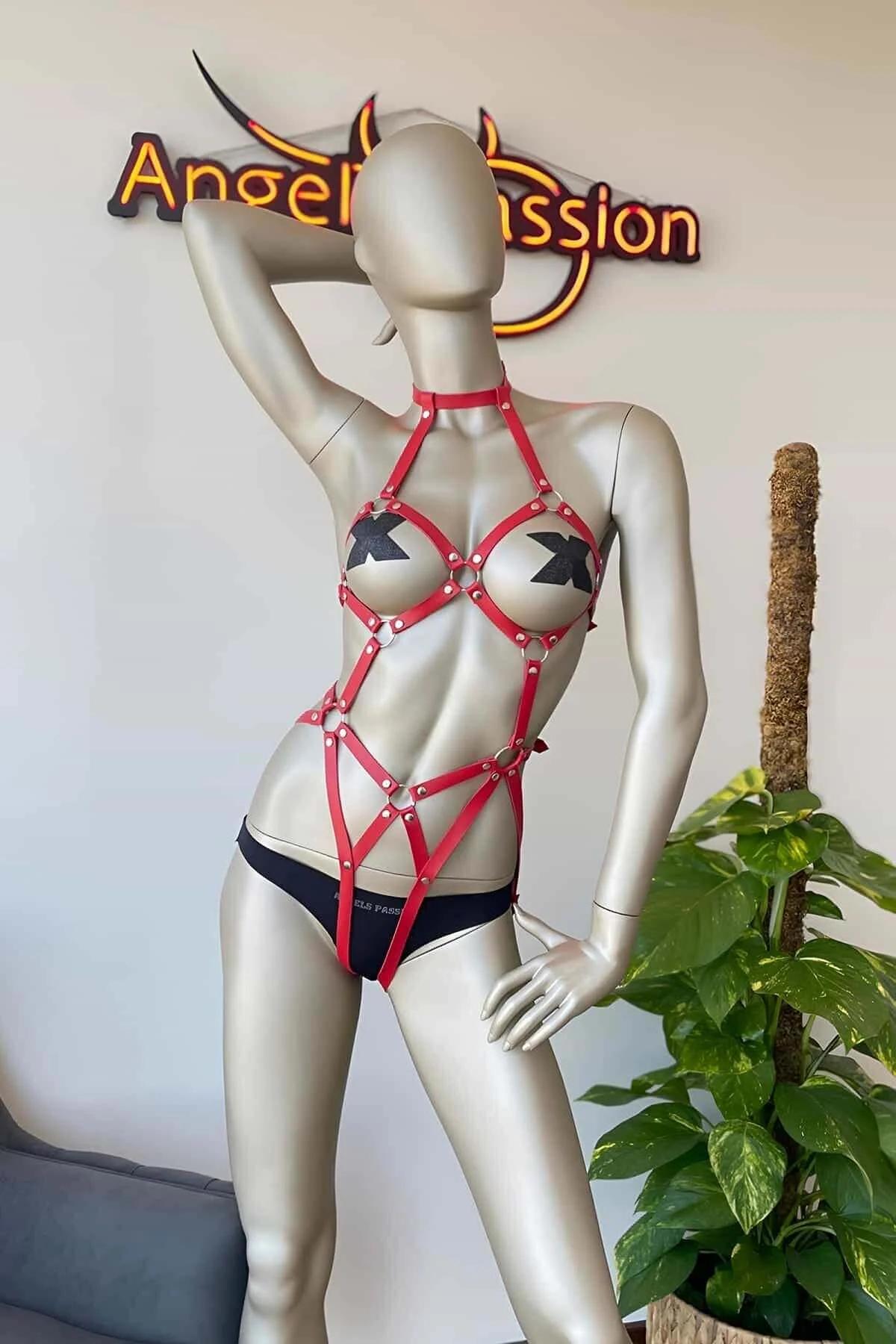 Full Body Caged Harness with Silver O-Rings