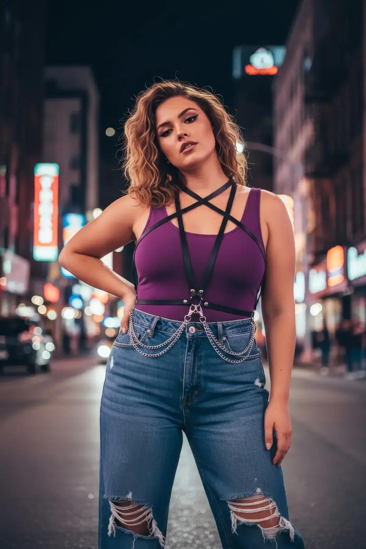 Star Chest Harness with Draping Waist Chains