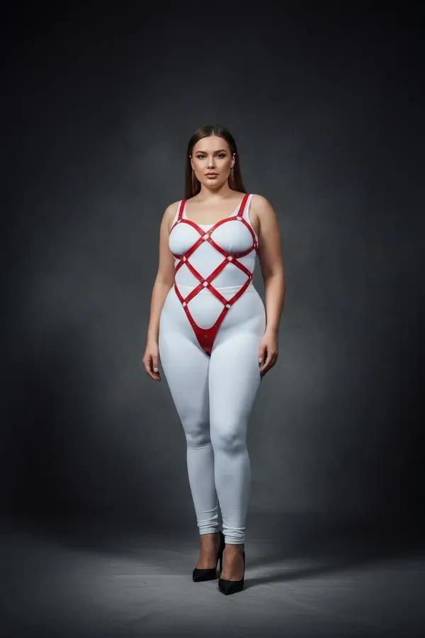 Red Full Body Harness with O-Ring Straps