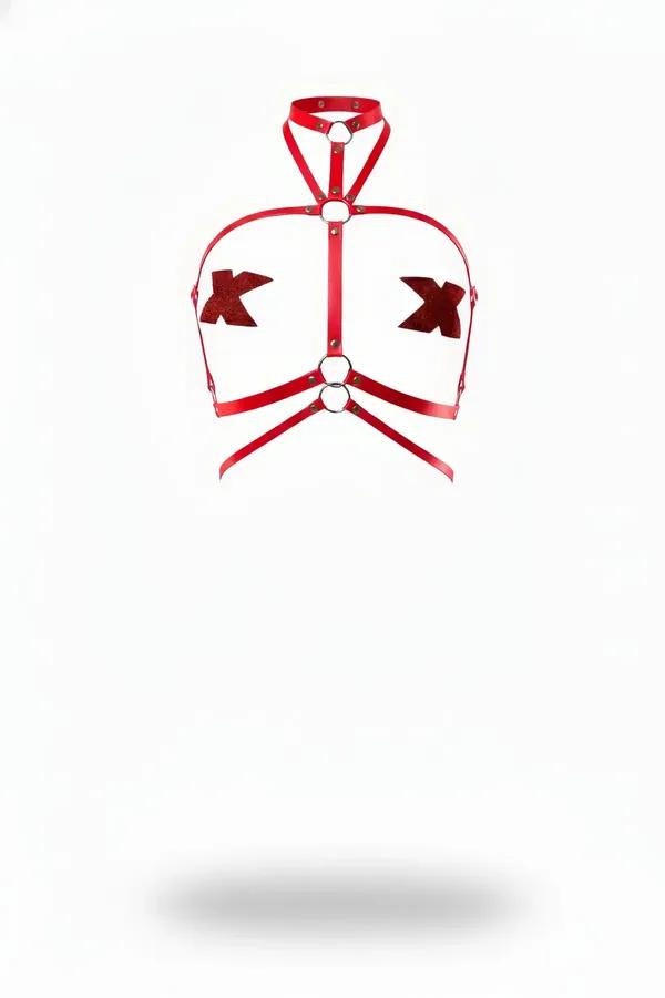 X-Shape Bust Harness with Choker Collar
