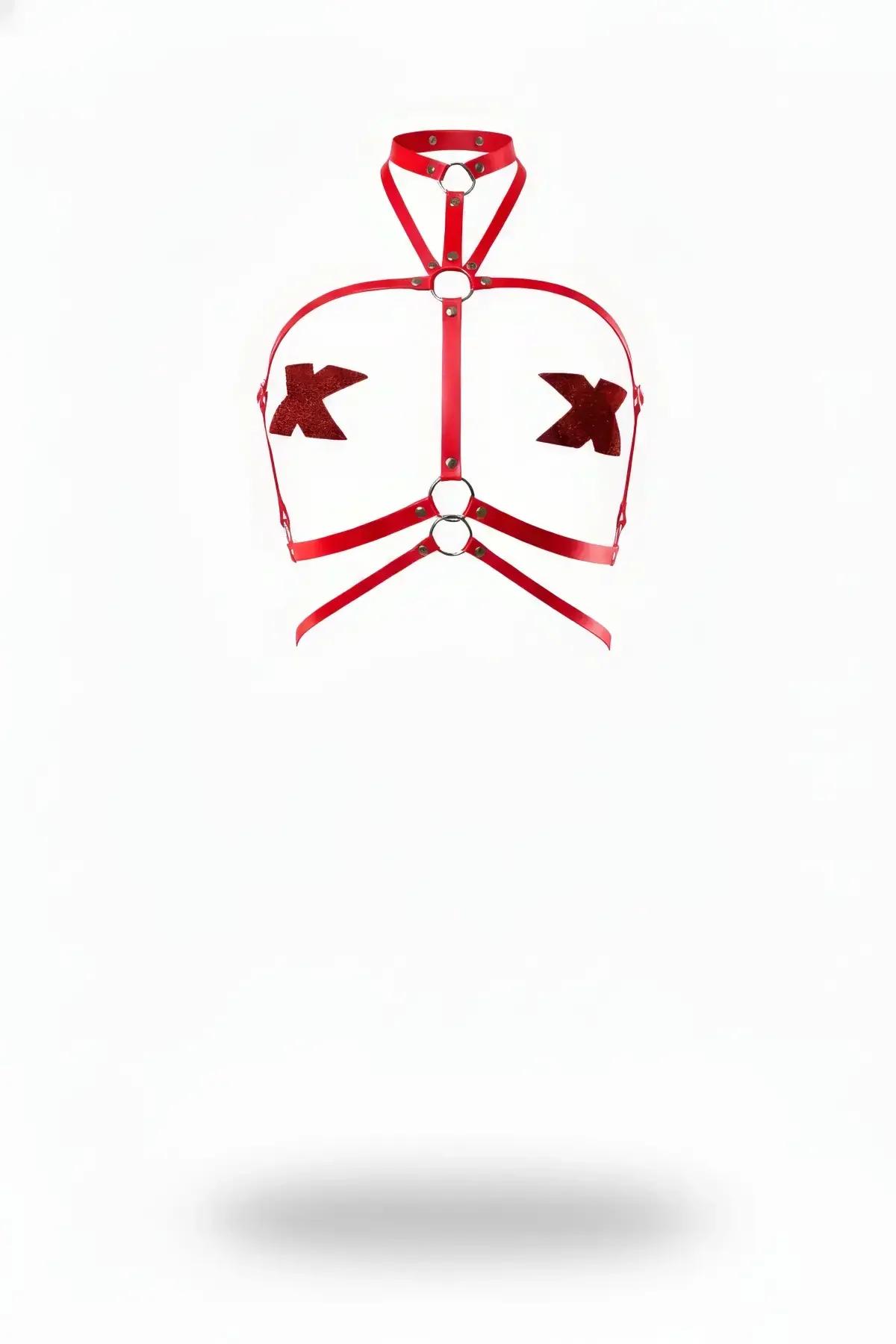 X-Shape Bust Harness with Choker Collar