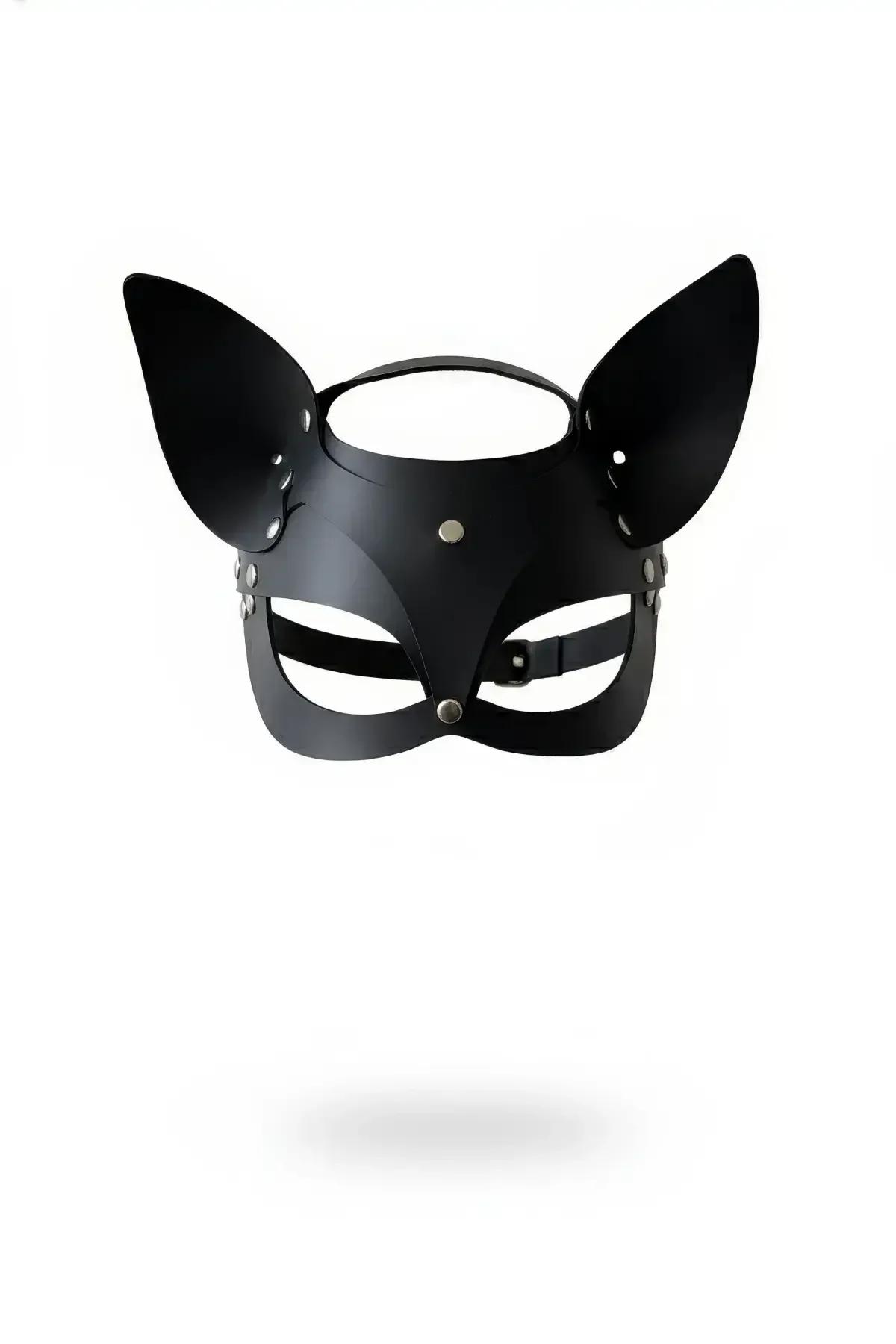 Faux Leather Cat Ear Face Mask