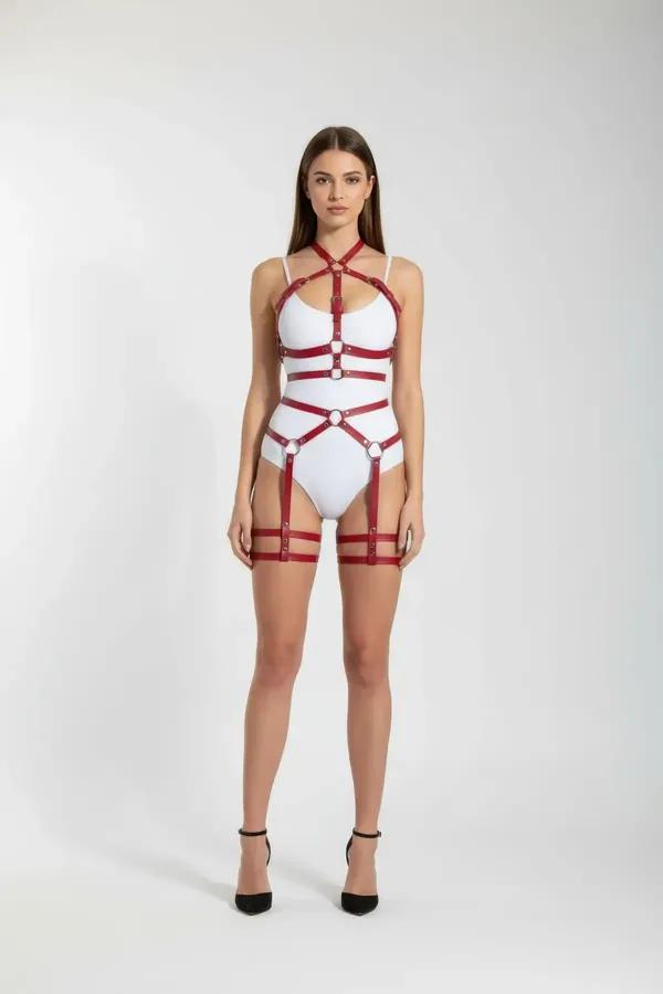 Full Body Harness with O-Ring Details and Garter Straps