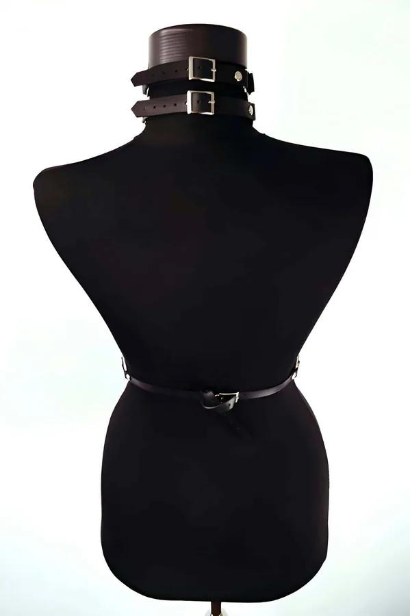 Chain Body Harness with Choker Neck Strap