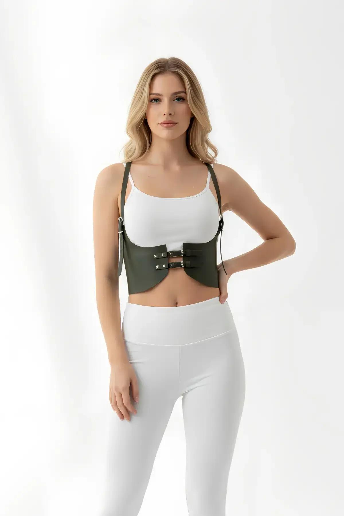 Underbust Harness Waist Cincher with Shoulder Straps