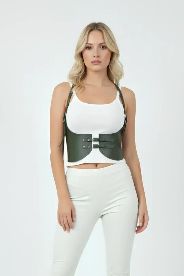 Underbust Harness Corset with Triple Buckle Straps