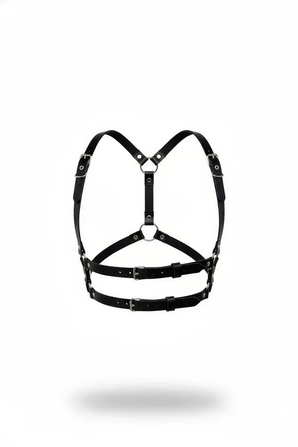 Double-Strap Chest Harness with O-Ring & Buckle Details