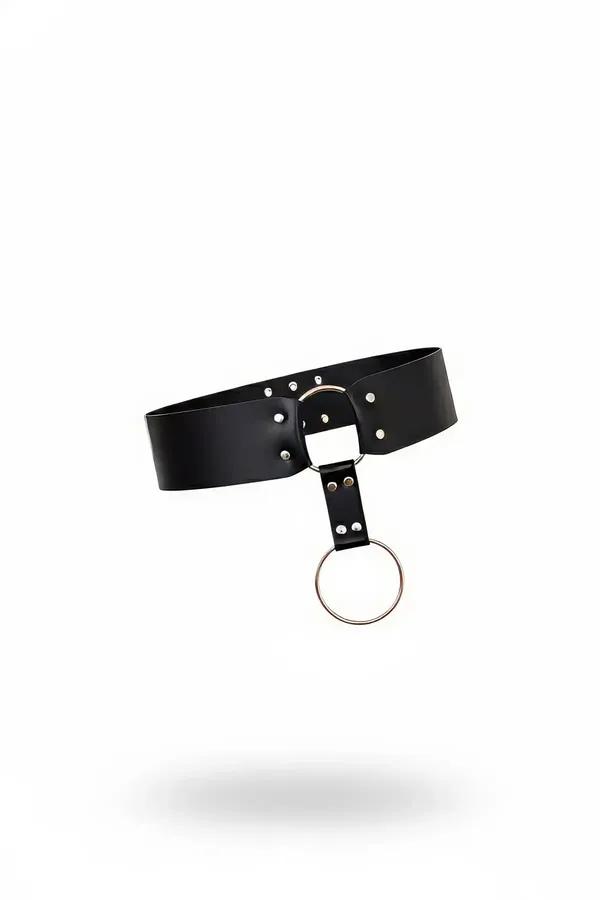 Wide Faux Leather O-Ring Waist Belt