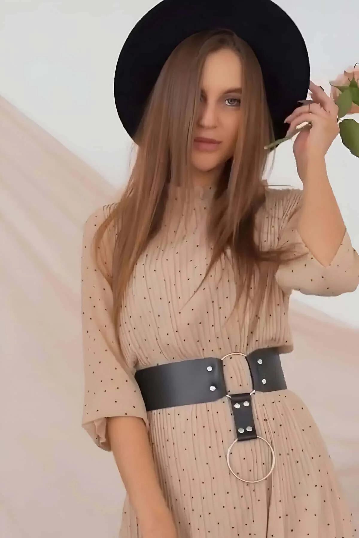 Wide Faux Leather Waist Belt with Large O-Ring Detail