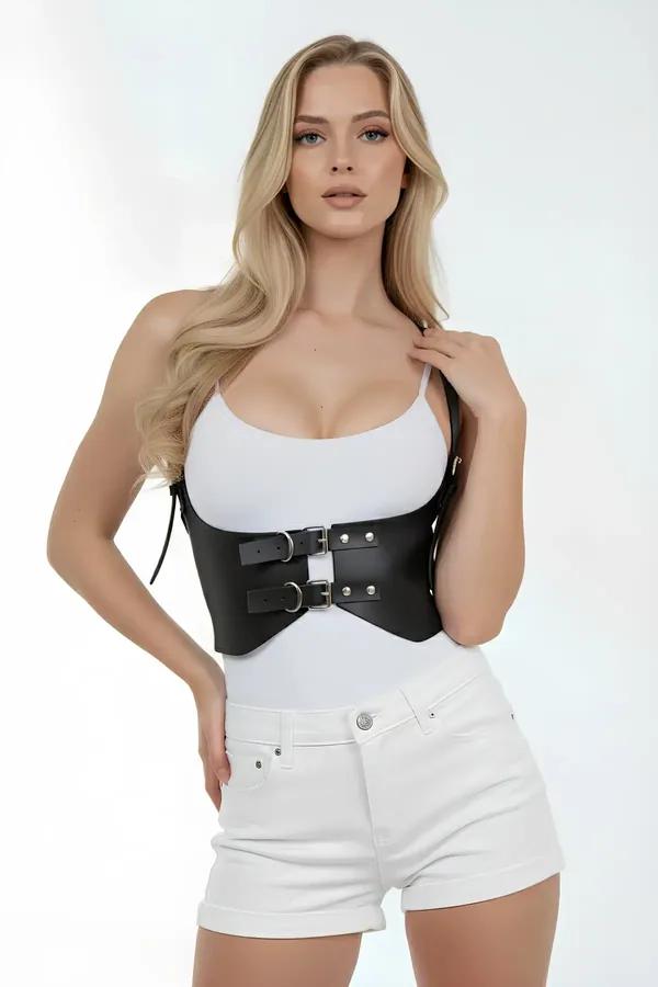 Underbust Waist Cincher Harness with Buckle Detailing