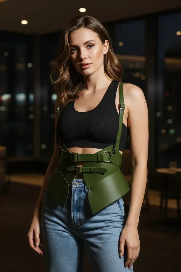 Structured Waist Harness with Wide Shoulder Straps