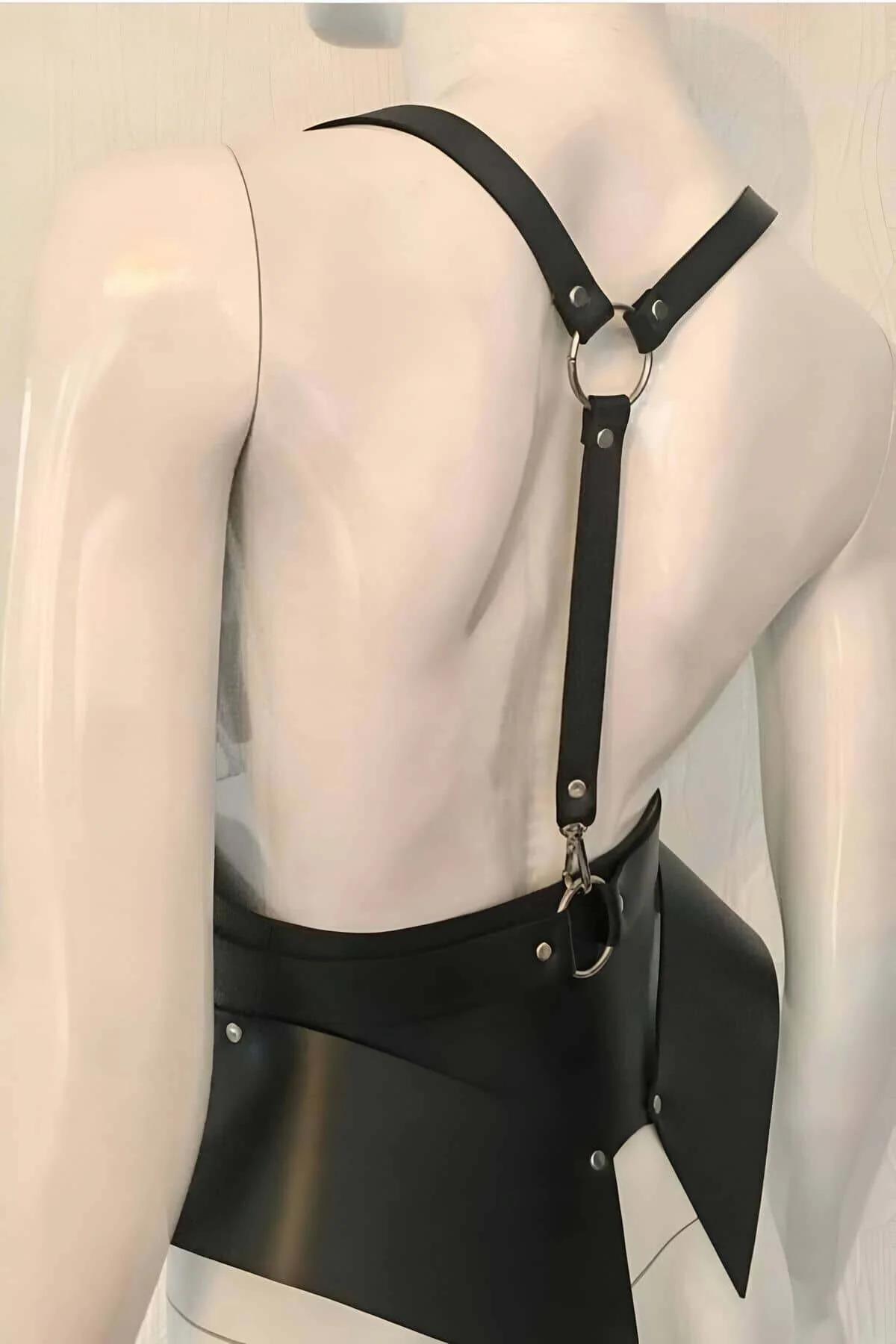 Asymmetrical Faux Leather Body Harness