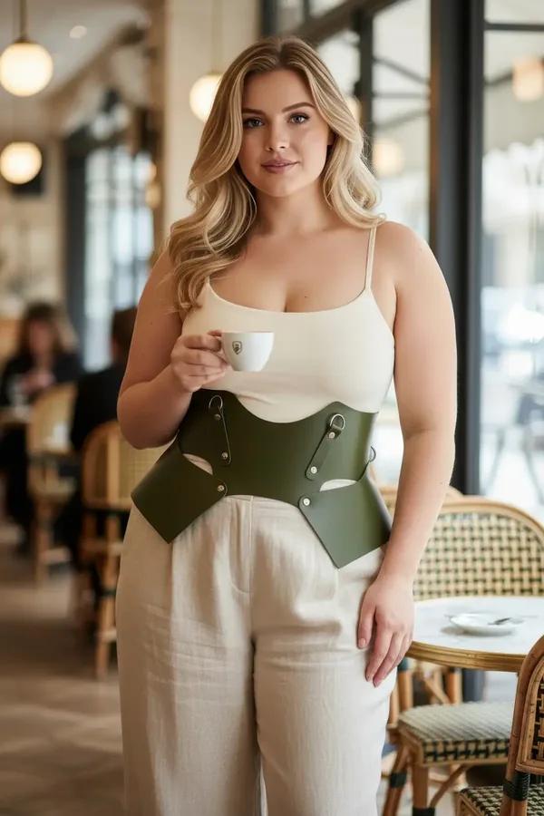 Wide Cinch Faux Leather Waist Harness Belt