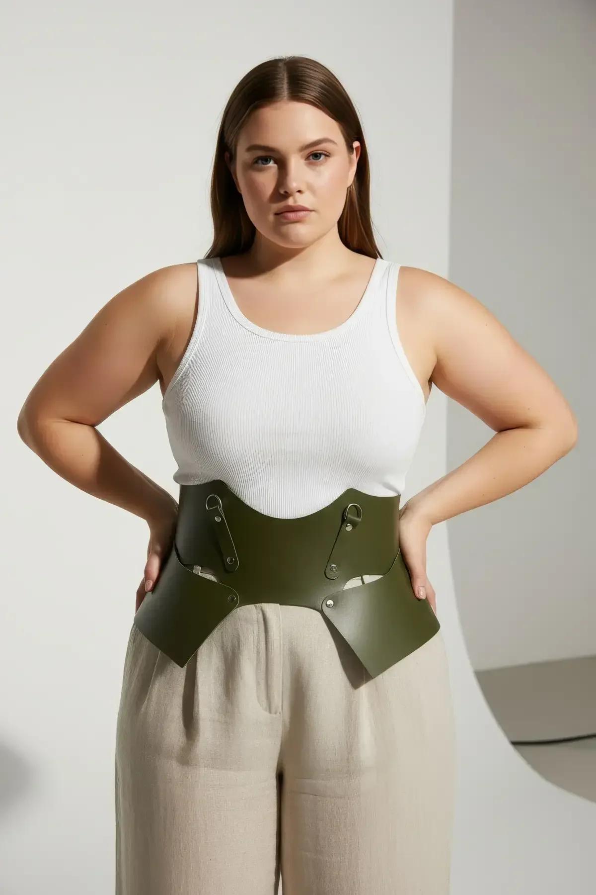 Wide Cinch Faux Leather Waist Harness Belt