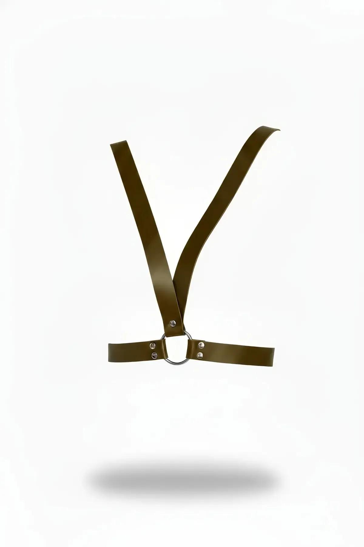 Minimalist Faux Leather Harness with Front O-Ring