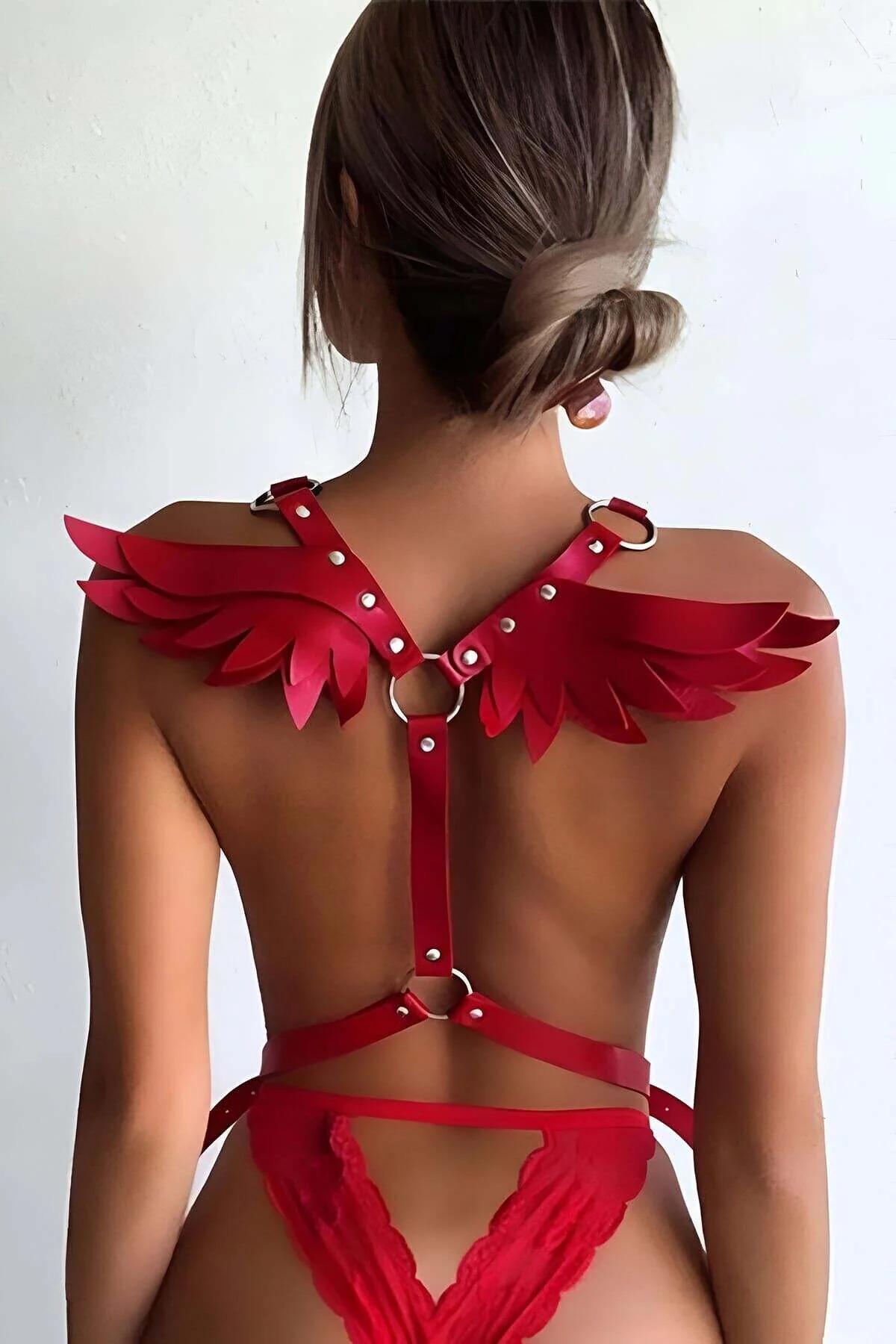 Angel Wing Faux Leather Body Harness