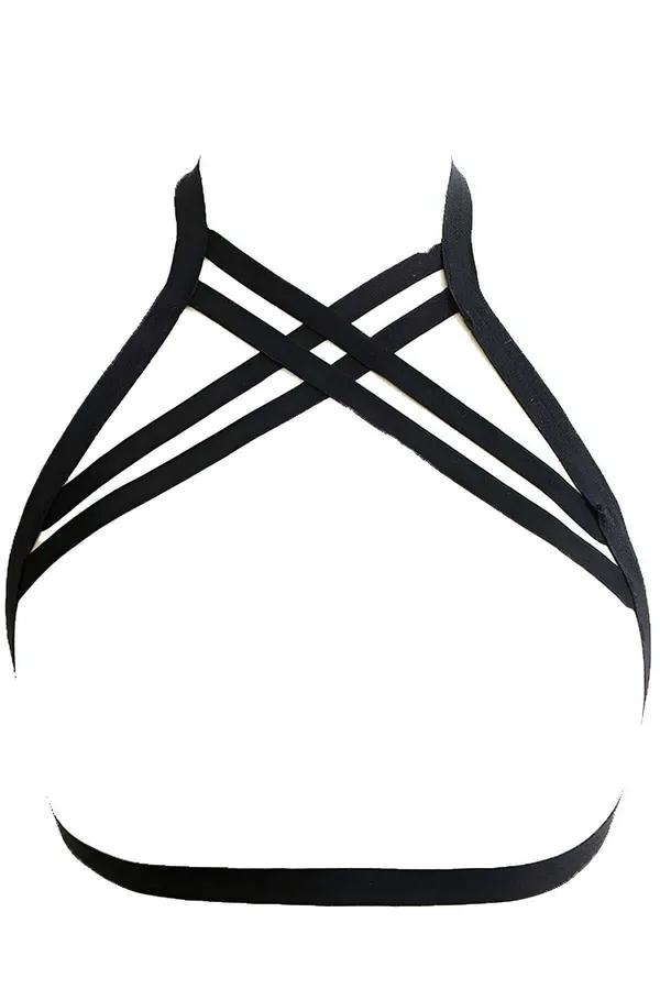 Strappy Lattice Back Harness Bra