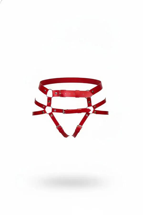 Red Waist Harness with O-Rings & Garter Straps
