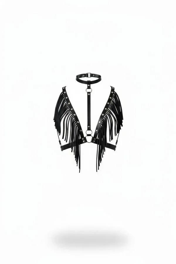 Fringe Chest Harness with O-Ring Choker