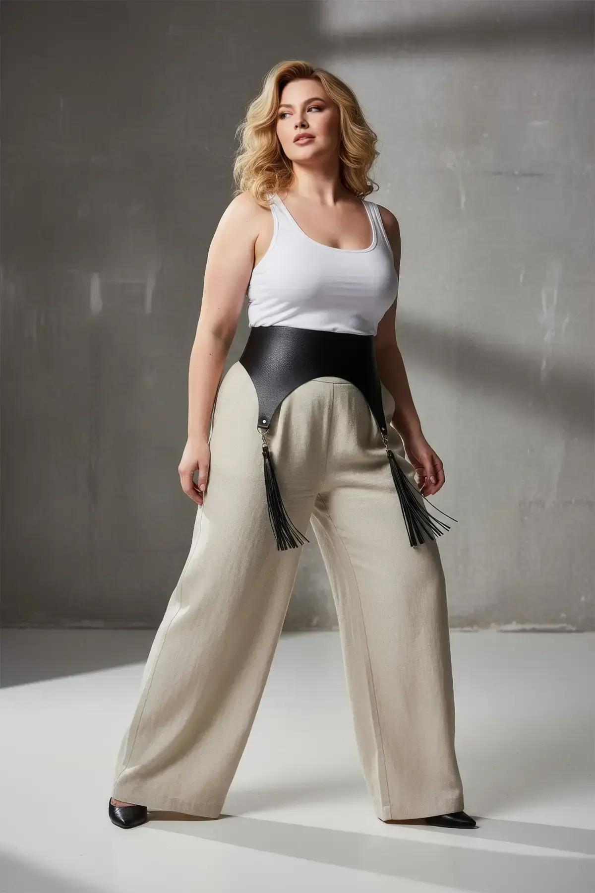 ខ្សែក្រវ៉ាត់ កូសេ ស្បែក ខ្មៅ ម៉ូដ សរសៃ រំភាយ វែង ព្យួរ នៅ ផ្នែក ចំហៀង ជួយ លើក រាង ឱ្យ ស្លីម