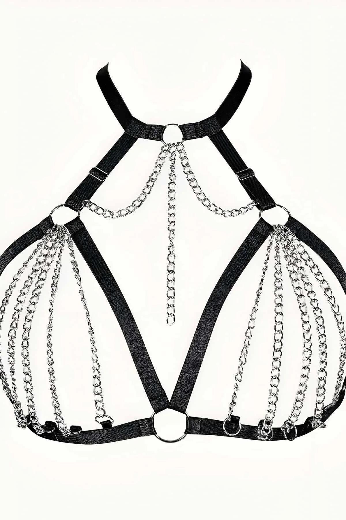 Chainmail Body Harness with O-Ring Accents