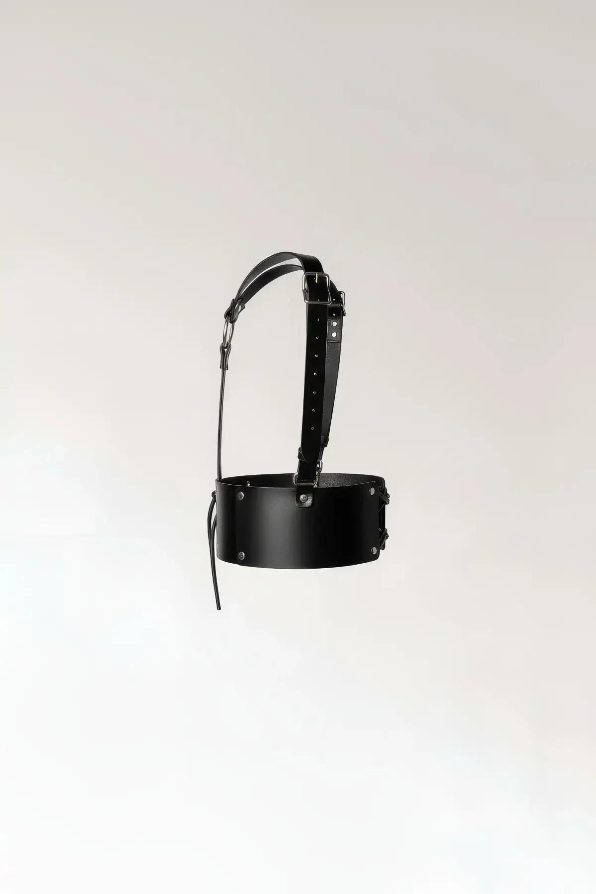 Faux Leather Corset Waist Harness with O-Ring Straps