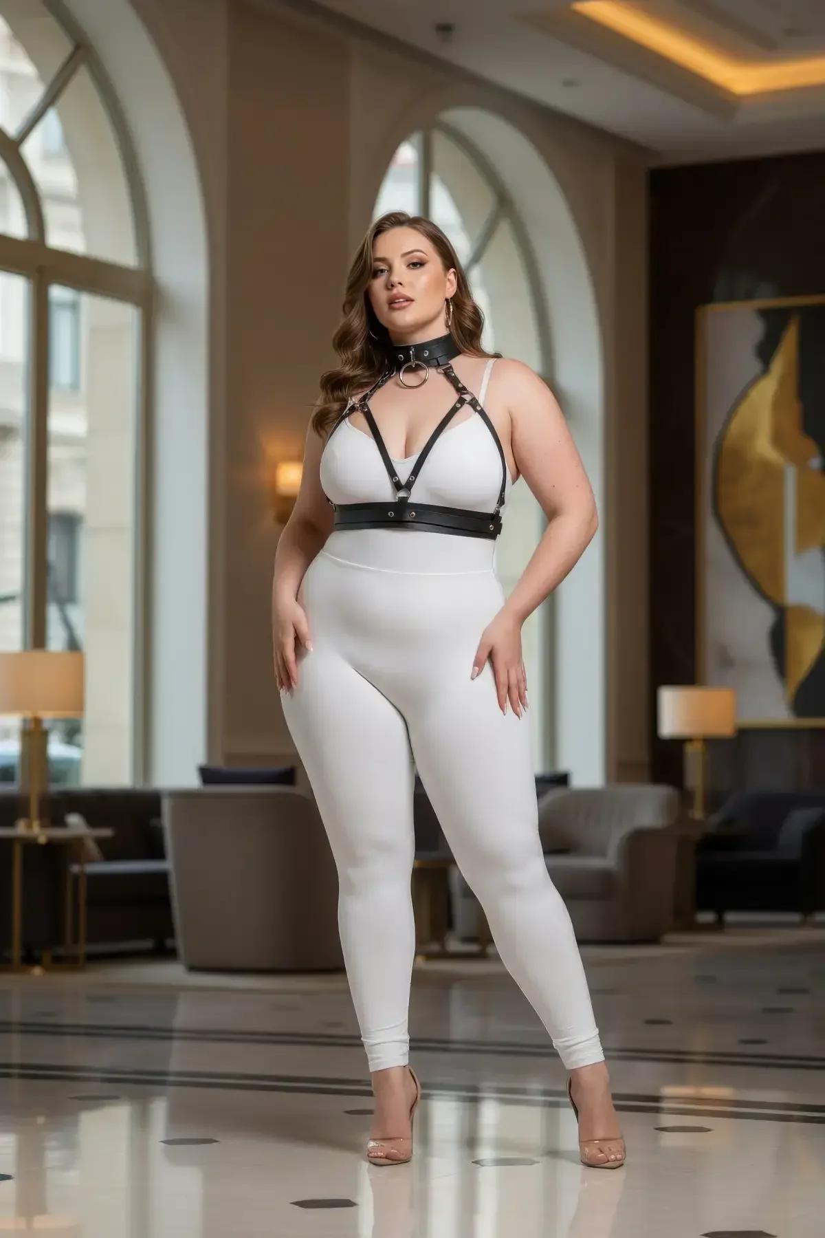 Black O-Ring Choker & Chest Harness Set