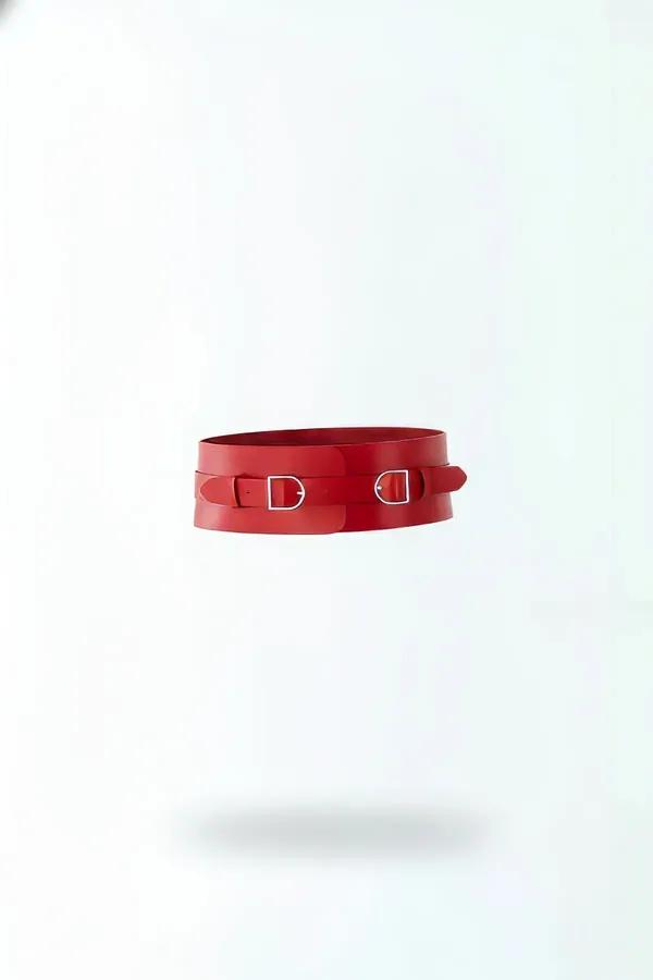 Wide Waist Cinch Harness Belt with Dual D-Ring Buckles