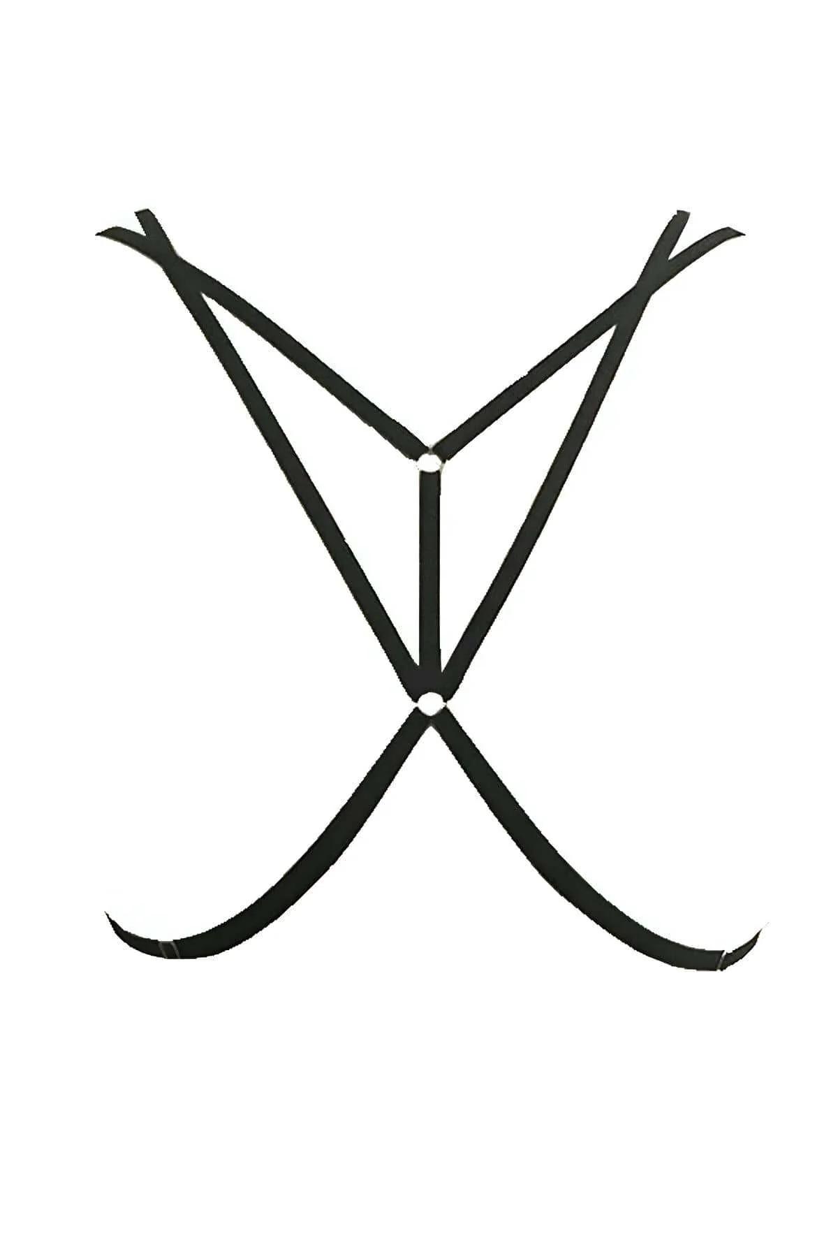 Strappy Body Harness with O-Ring Detail
