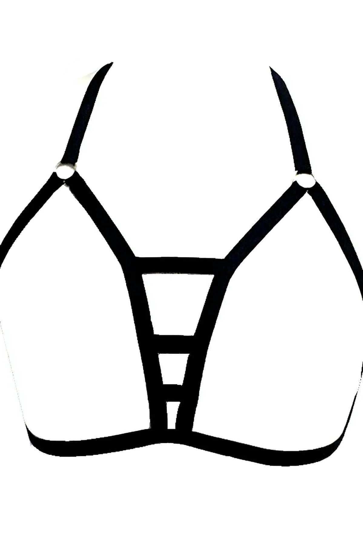 Strappy Body Harness with O-Ring Accents