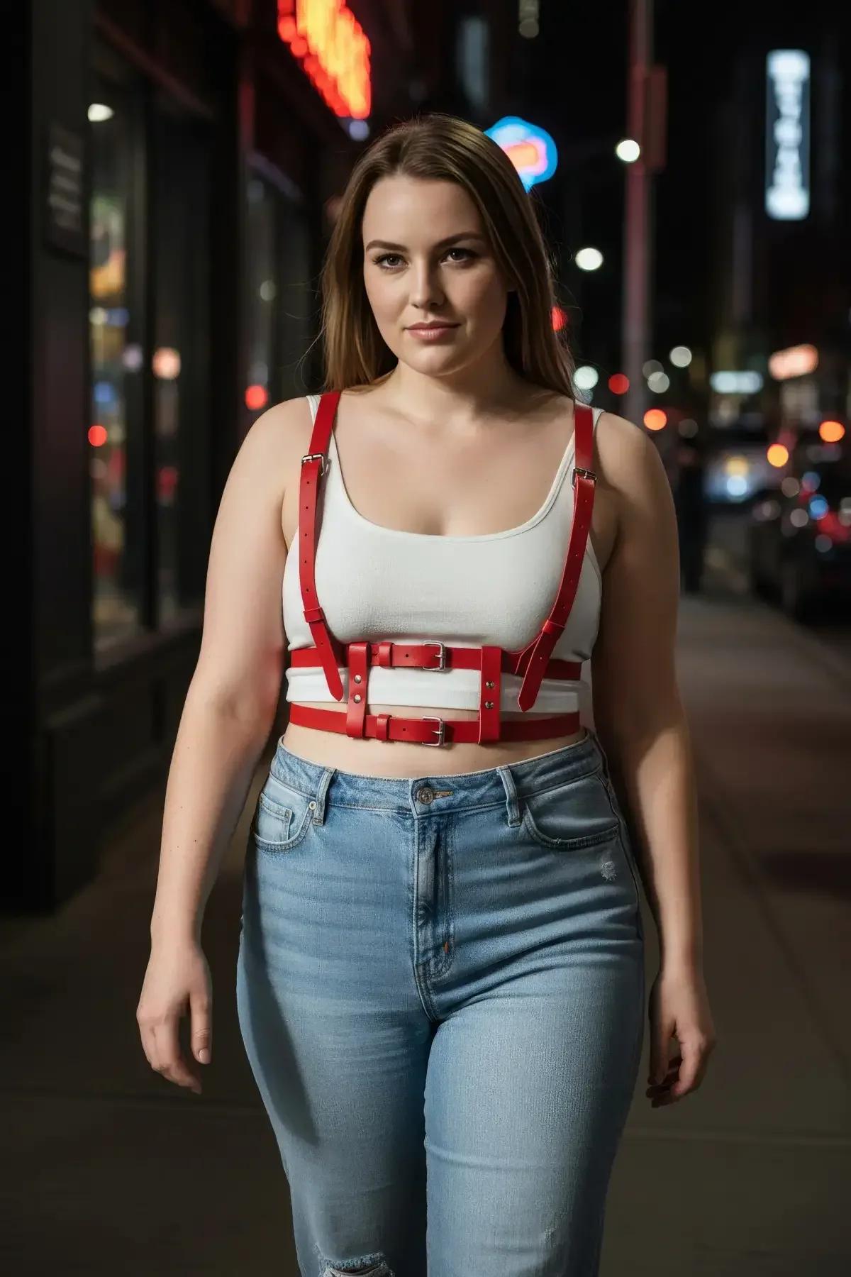 Red Caged Underbust Harness Top