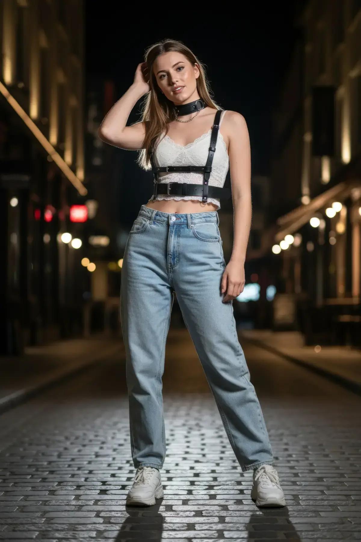 Double-Buckle Waist Harness with Integrated Choker