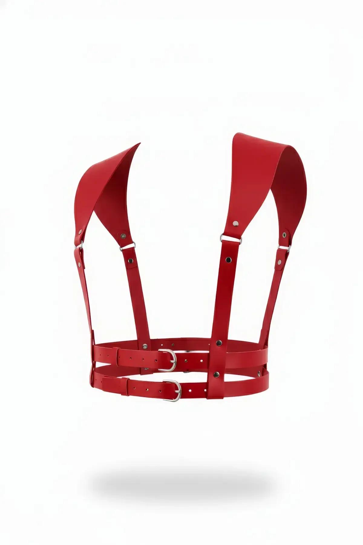Structured Shoulder Faux Leather Chest Harness